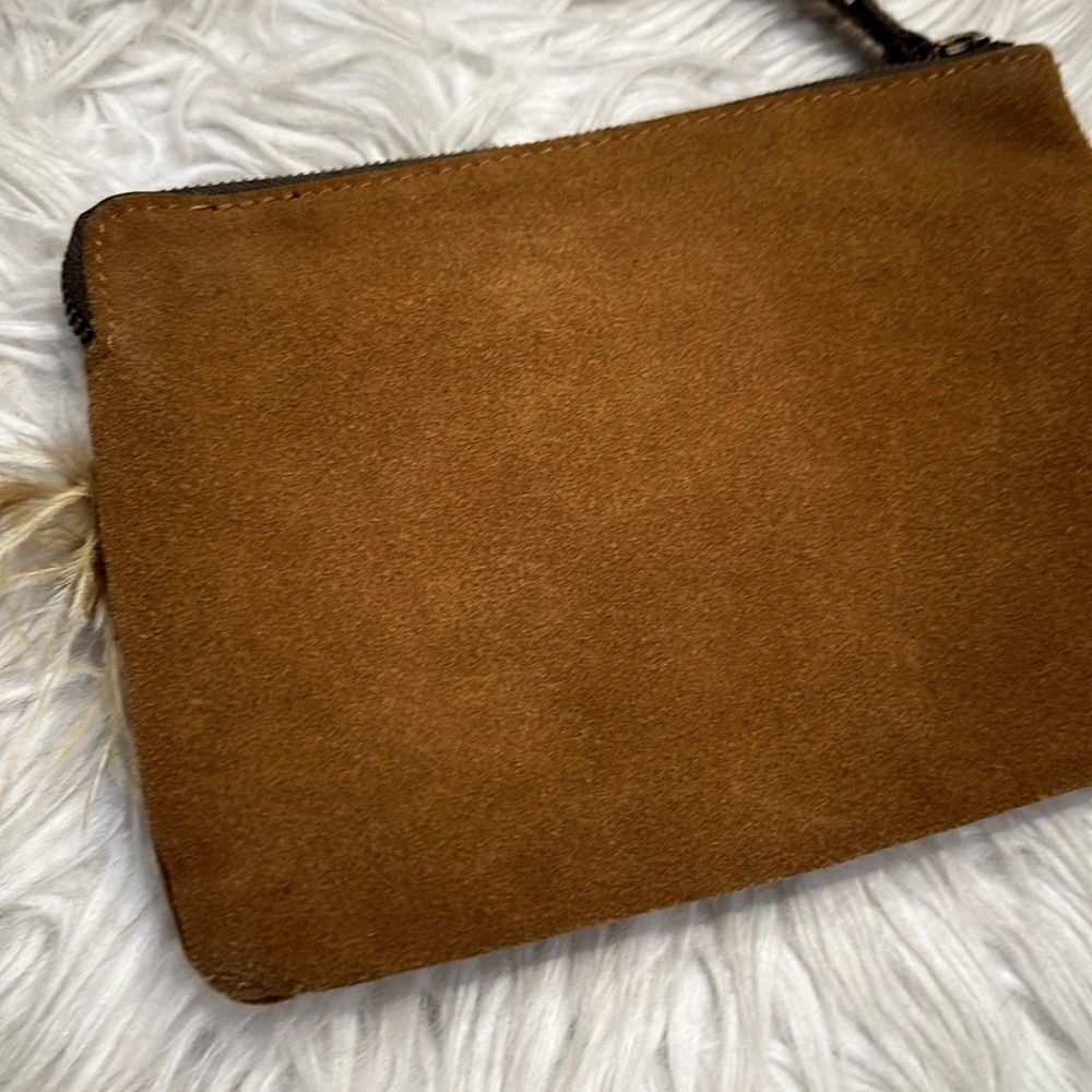 Patricia Nash Tan Suede and Leather Cassini Feather and Studded Wristlet - Picture 5 of 14
